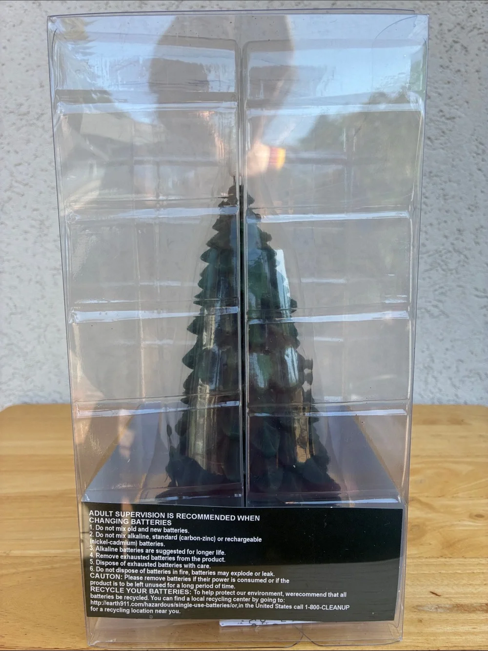 Christmas LED Wax Green Tree Candle 8.5 inches